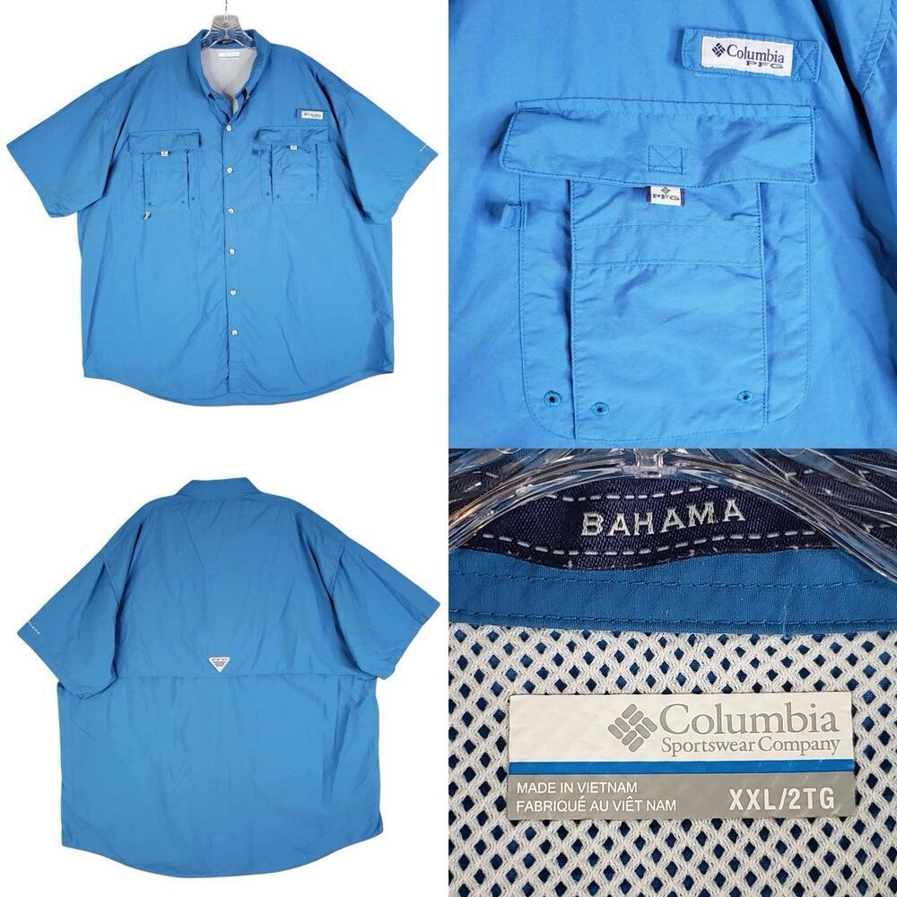 Columbia Bahama Short Sleeve Button-Down Shirt in Sky Blue